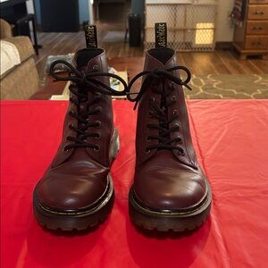 Dr. Martens Burgundy Leather Boots